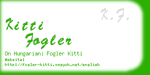 kitti fogler business card